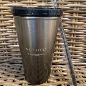 Sephora Silver Tumbler with Black Lid